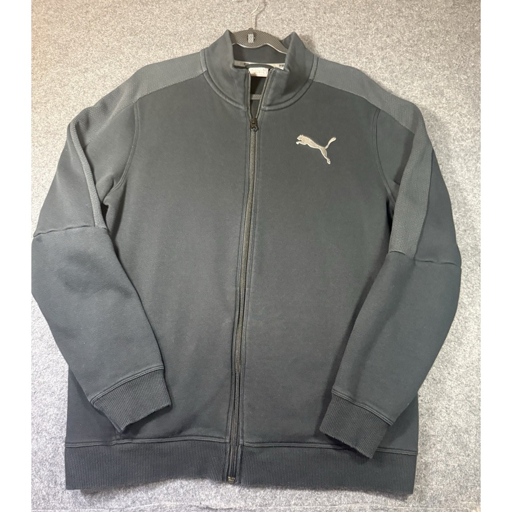 Puma Men's‎ Full Zip Track Jacket Dark Blue Mock Neck Sweatshirt Medium